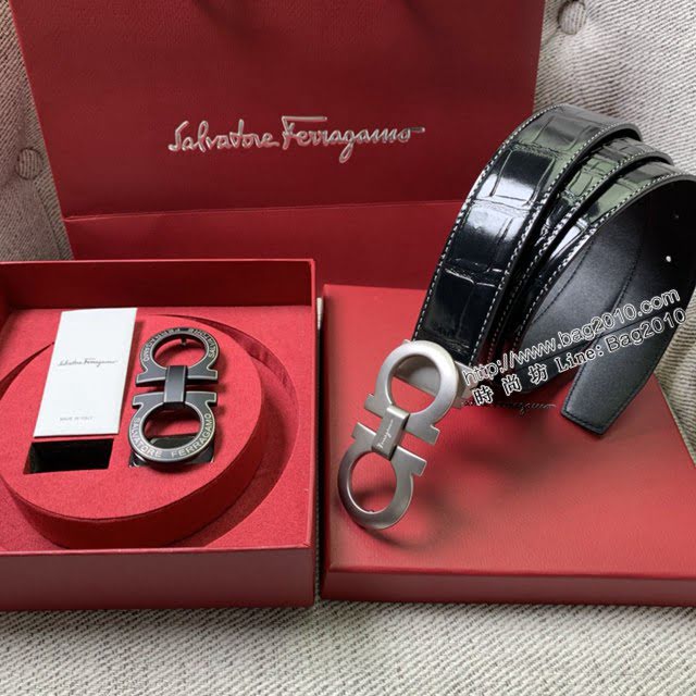 菲拉格慕男女士皮帶 Ferragamo雙扣高端禮盒腰帶  jjp2117
